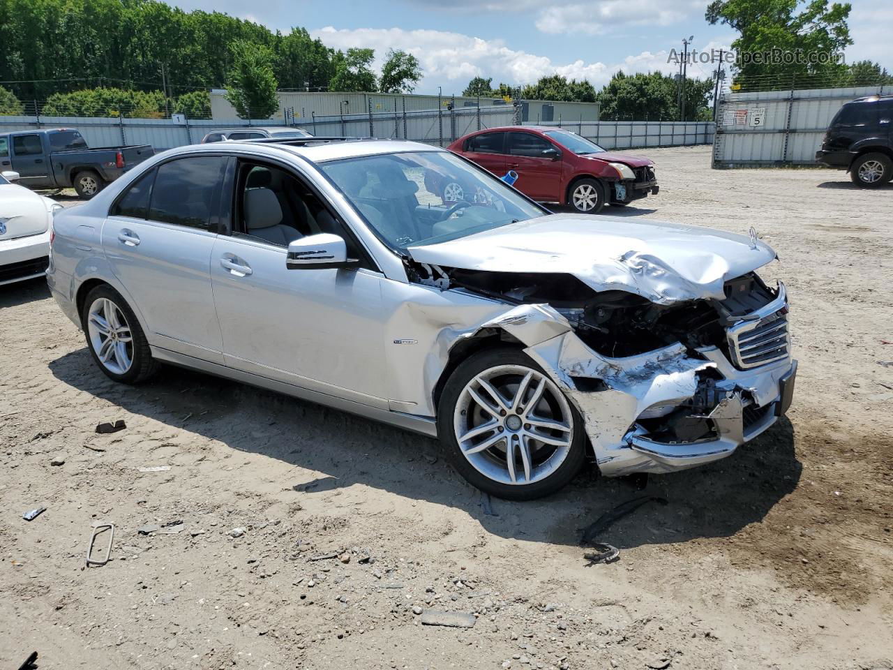 2012 Mercedes-benz C 250 Silver vin: WDDGF4HB0CR239564