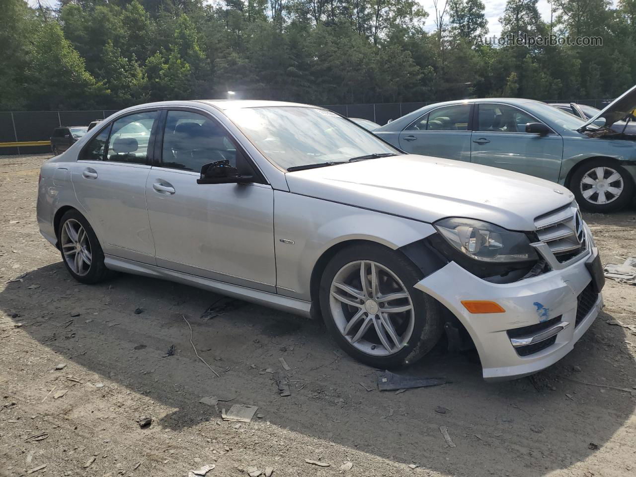 2012 Mercedes-benz C 250 Silver vin: WDDGF4HB1CR200062