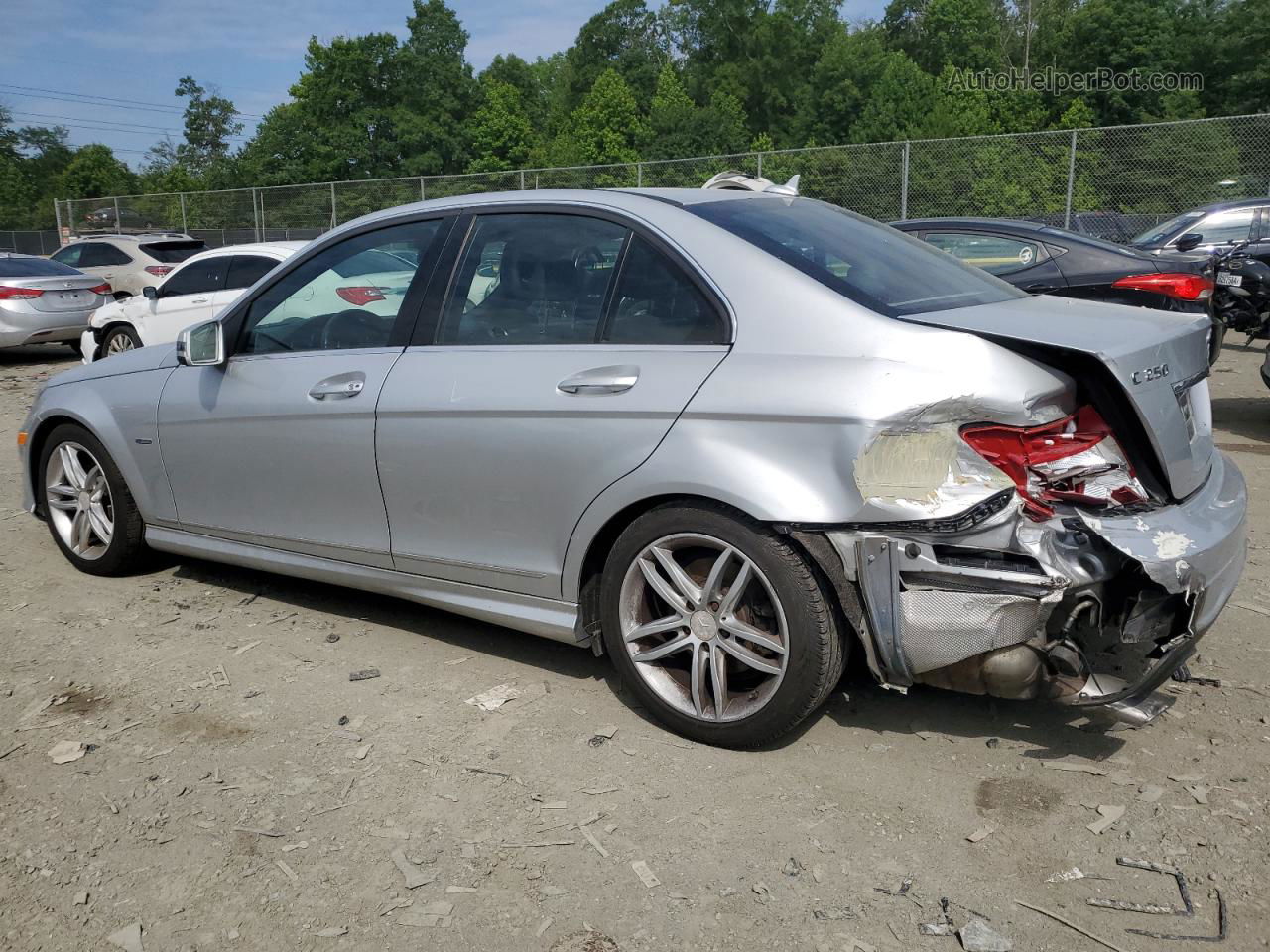 2012 Mercedes-benz C 250 Silver vin: WDDGF4HB1CR200062