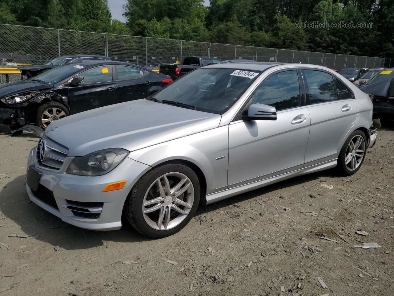 2012 Mercedes-benz C 250 Silver vin: WDDGF4HB1CR200062