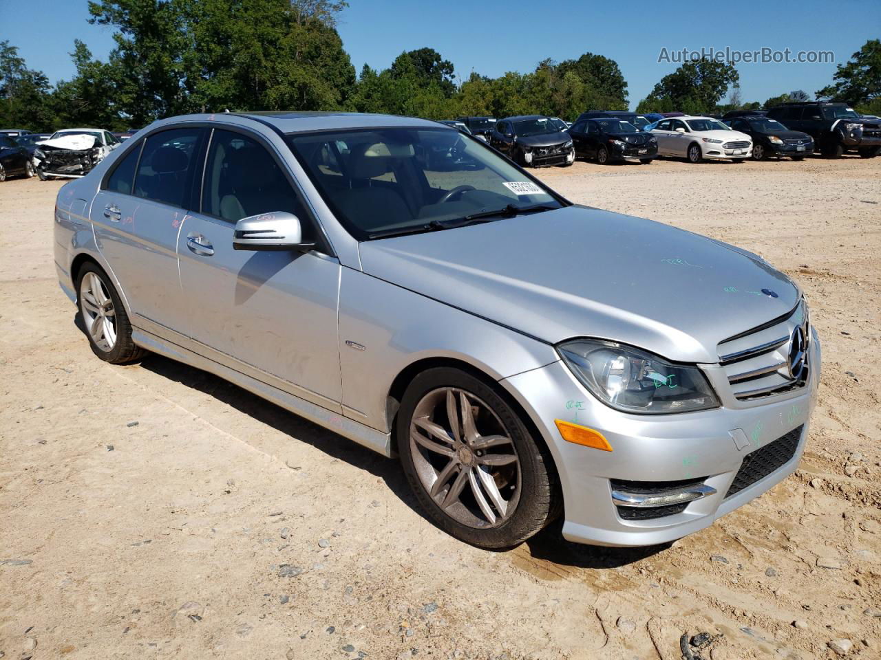 2012 Mercedes-benz C 250 Silver vin: WDDGF4HB1CR218402