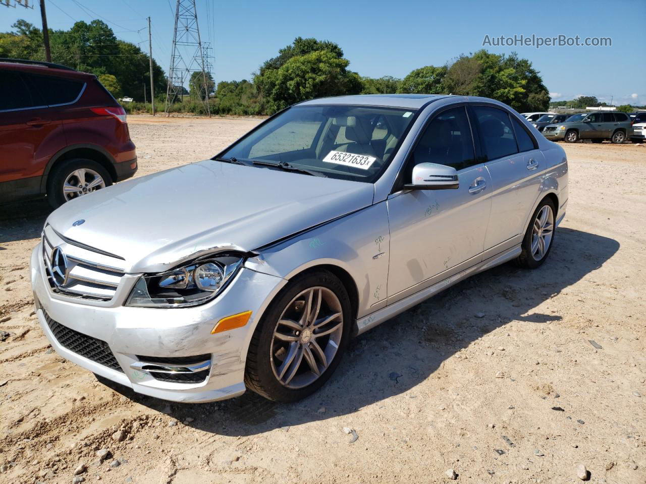 2012 Mercedes-benz C 250 Silver vin: WDDGF4HB1CR218402