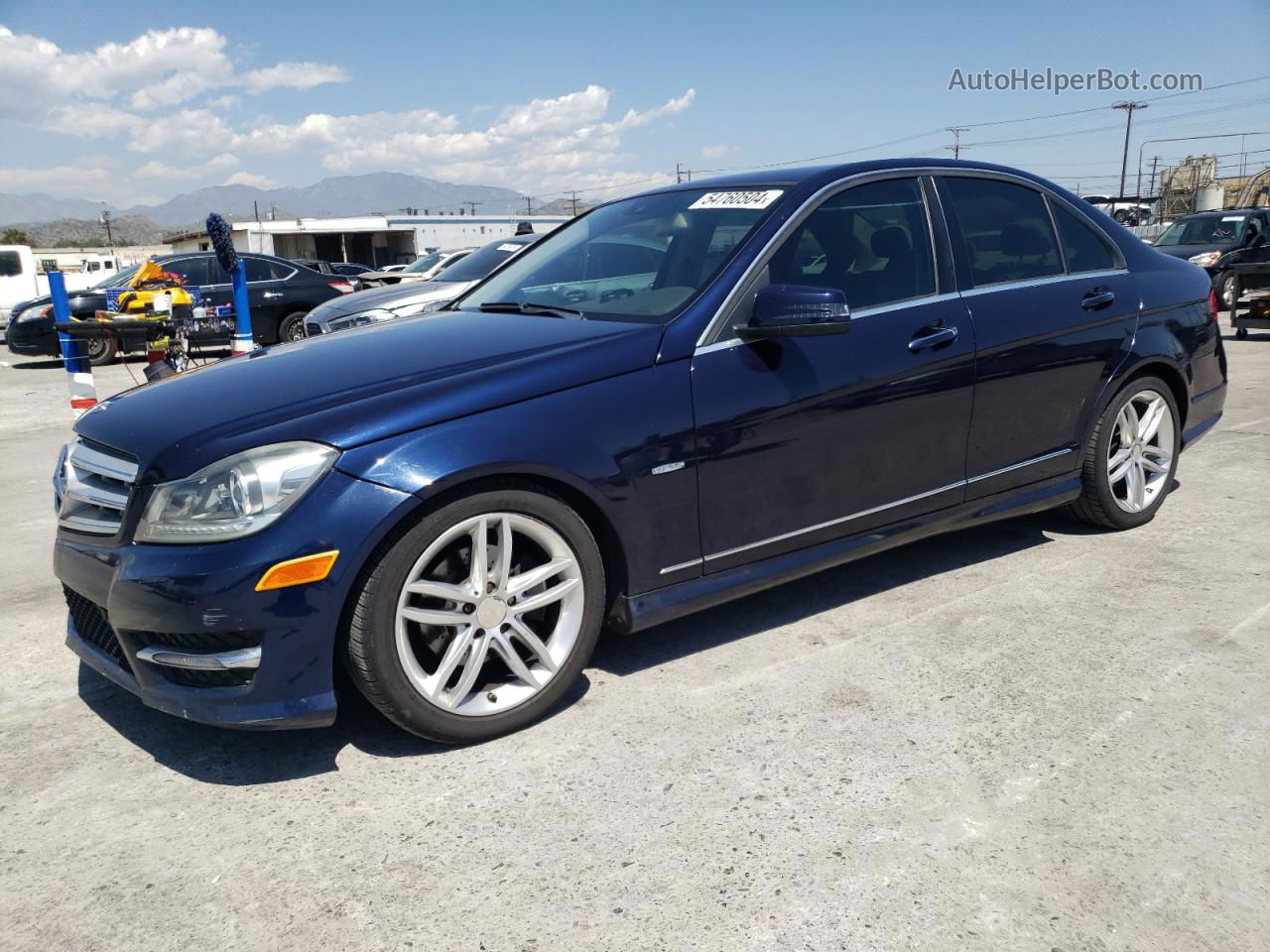 2012 Mercedes-benz C 250 Blue vin: WDDGF4HB1CR220831