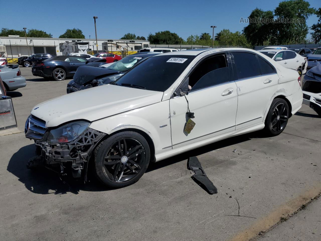 2012 Mercedes-benz C 250 White vin: WDDGF4HB2CR235015