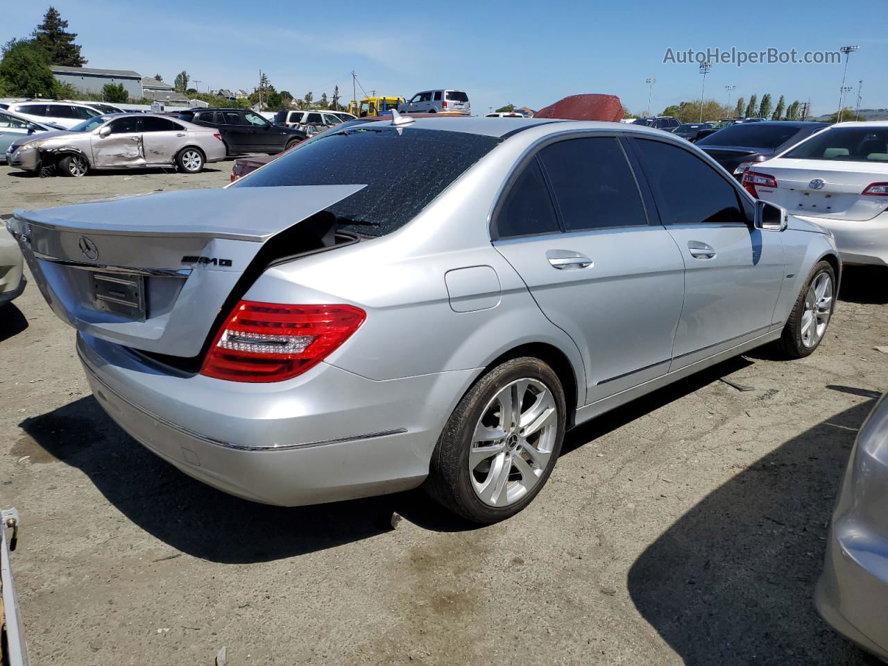 2012 Mercedes-benz C 250 Silver vin: WDDGF4HB3CF850805