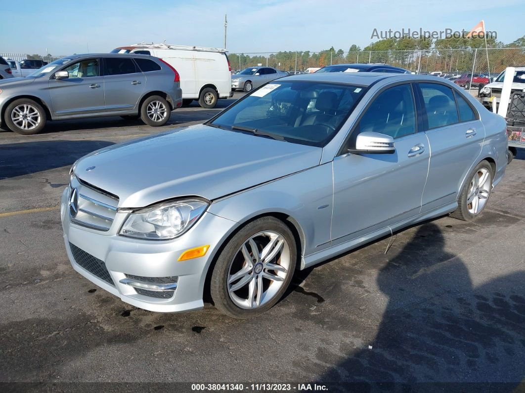 2012 Mercedes-benz C 250 Sport/luxury Silver vin: WDDGF4HB3CR217915