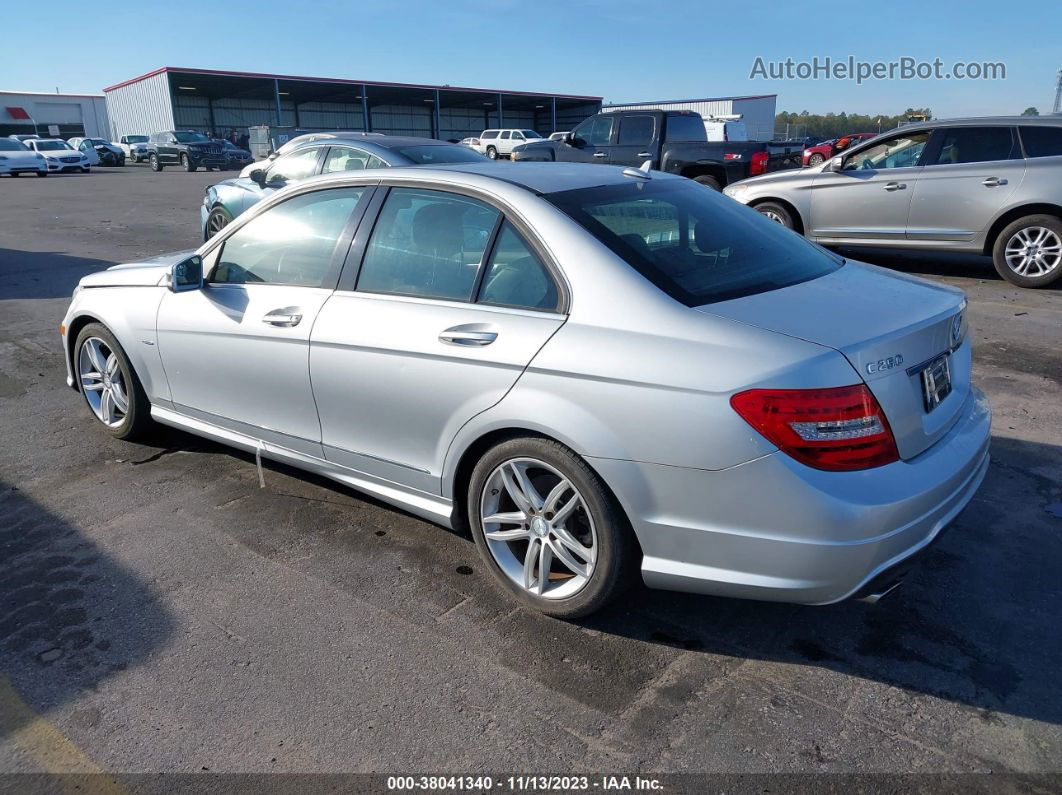 2012 Mercedes-benz C 250 Sport/luxury Silver vin: WDDGF4HB3CR217915