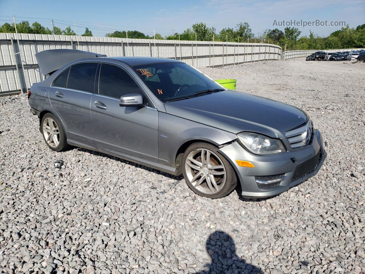 2012 Mercedes-benz C 250 Gray vin: WDDGF4HB4CA628061