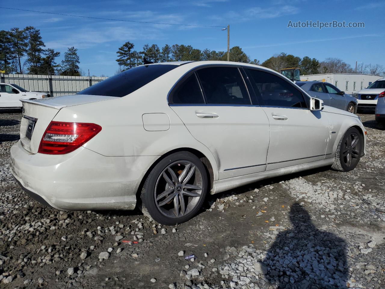 2012 Mercedes-benz C 250 White vin: WDDGF4HB4CA631431