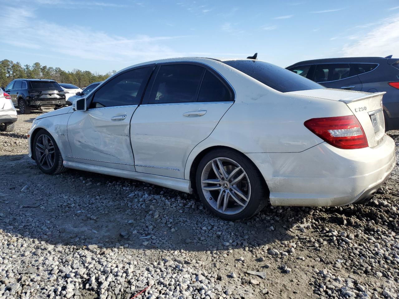 2012 Mercedes-benz C 250 White vin: WDDGF4HB4CA631431