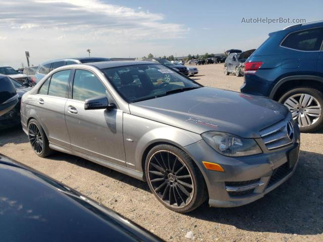 2012 Mercedes-benz C 250 Gray vin: WDDGF4HB4CA645474