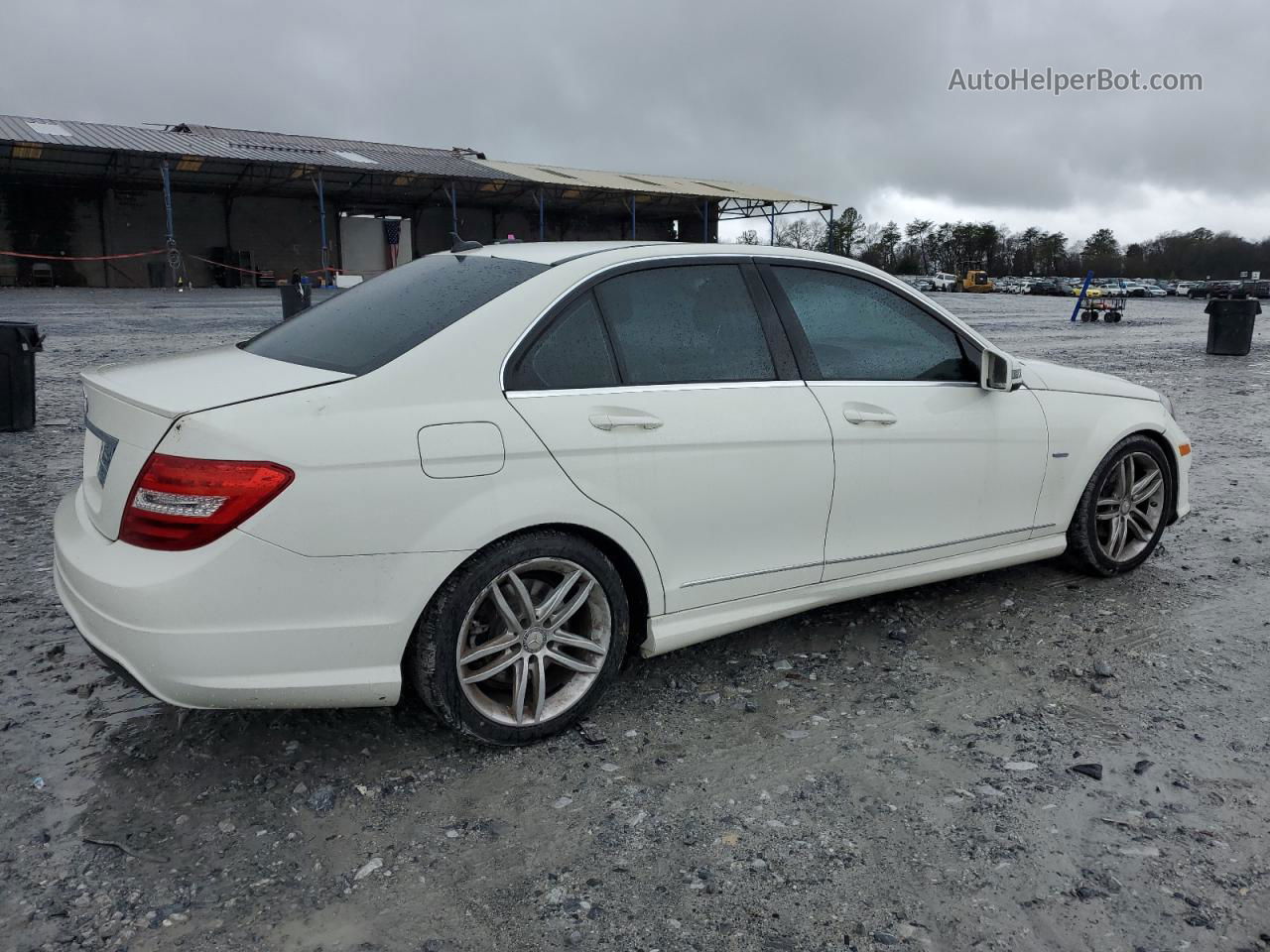 2012 Mercedes-benz C 250 White vin: WDDGF4HB4CR218359