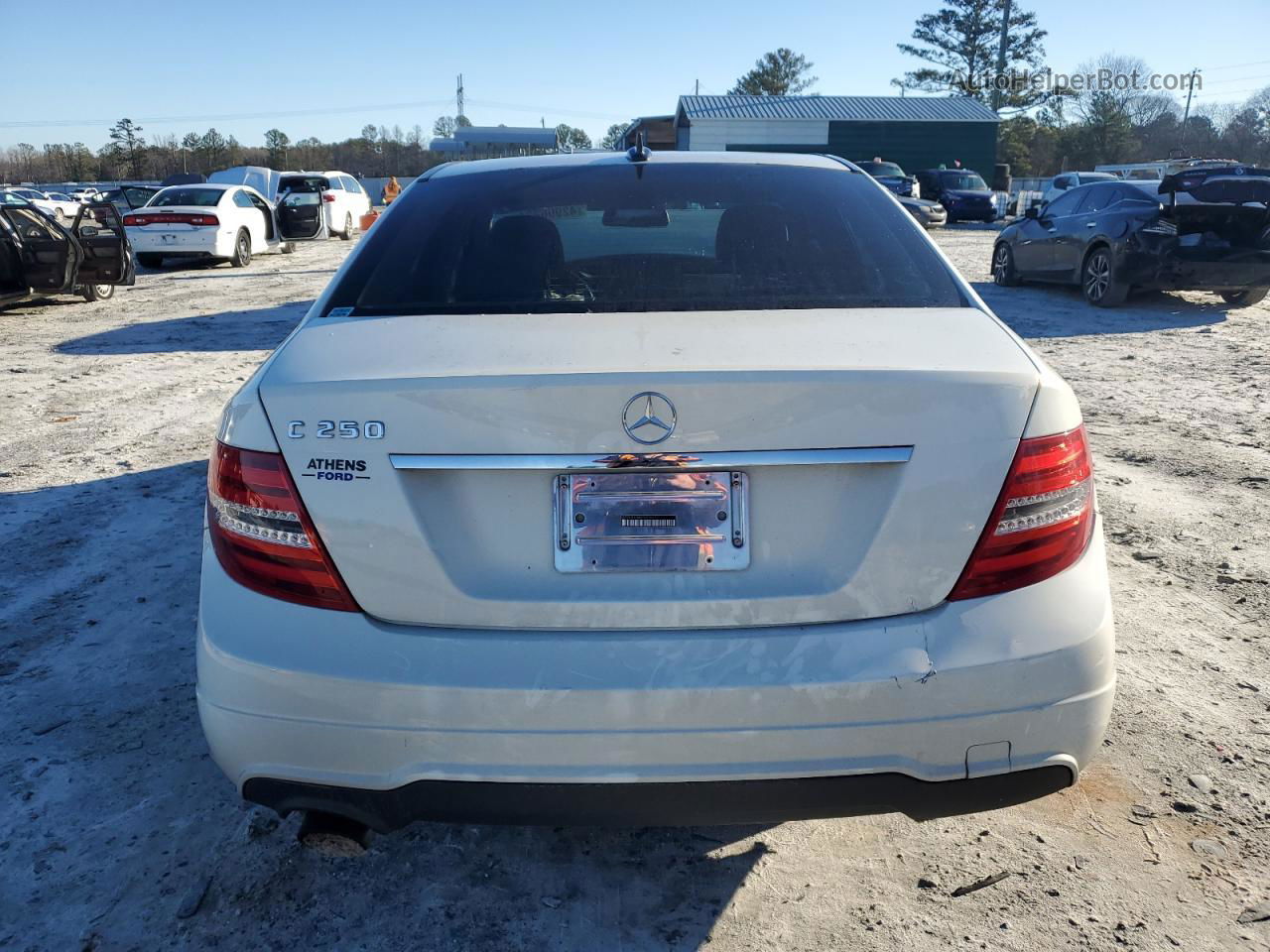 2012 Mercedes-benz C 250 White vin: WDDGF4HB4CR225117