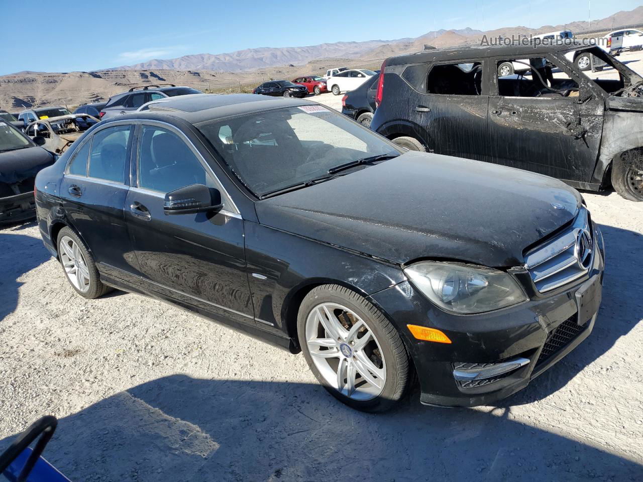 2012 Mercedes-benz C 250 Black vin: WDDGF4HB5CA643328