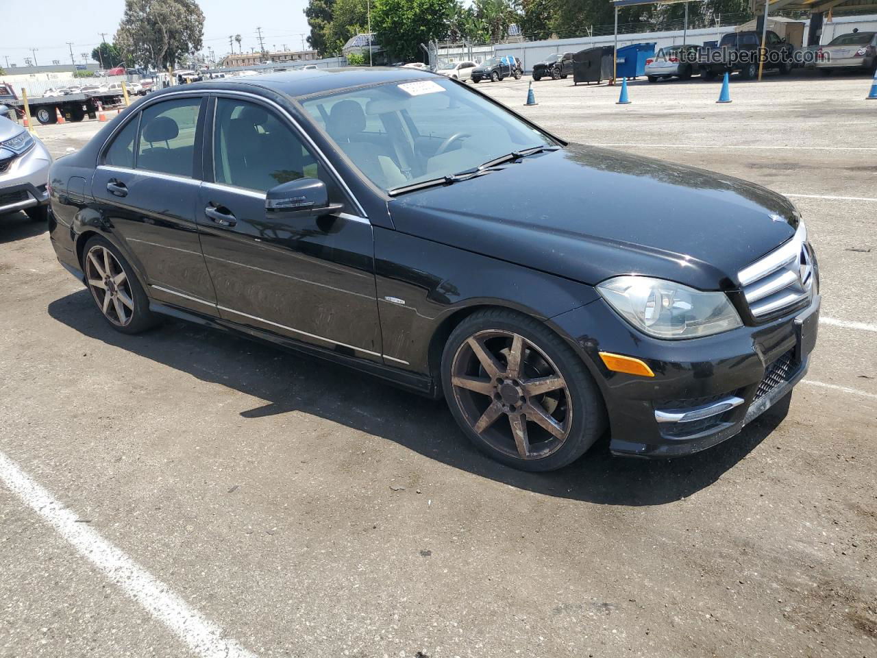 2012 Mercedes-benz C 250 Black vin: WDDGF4HB6CR197563