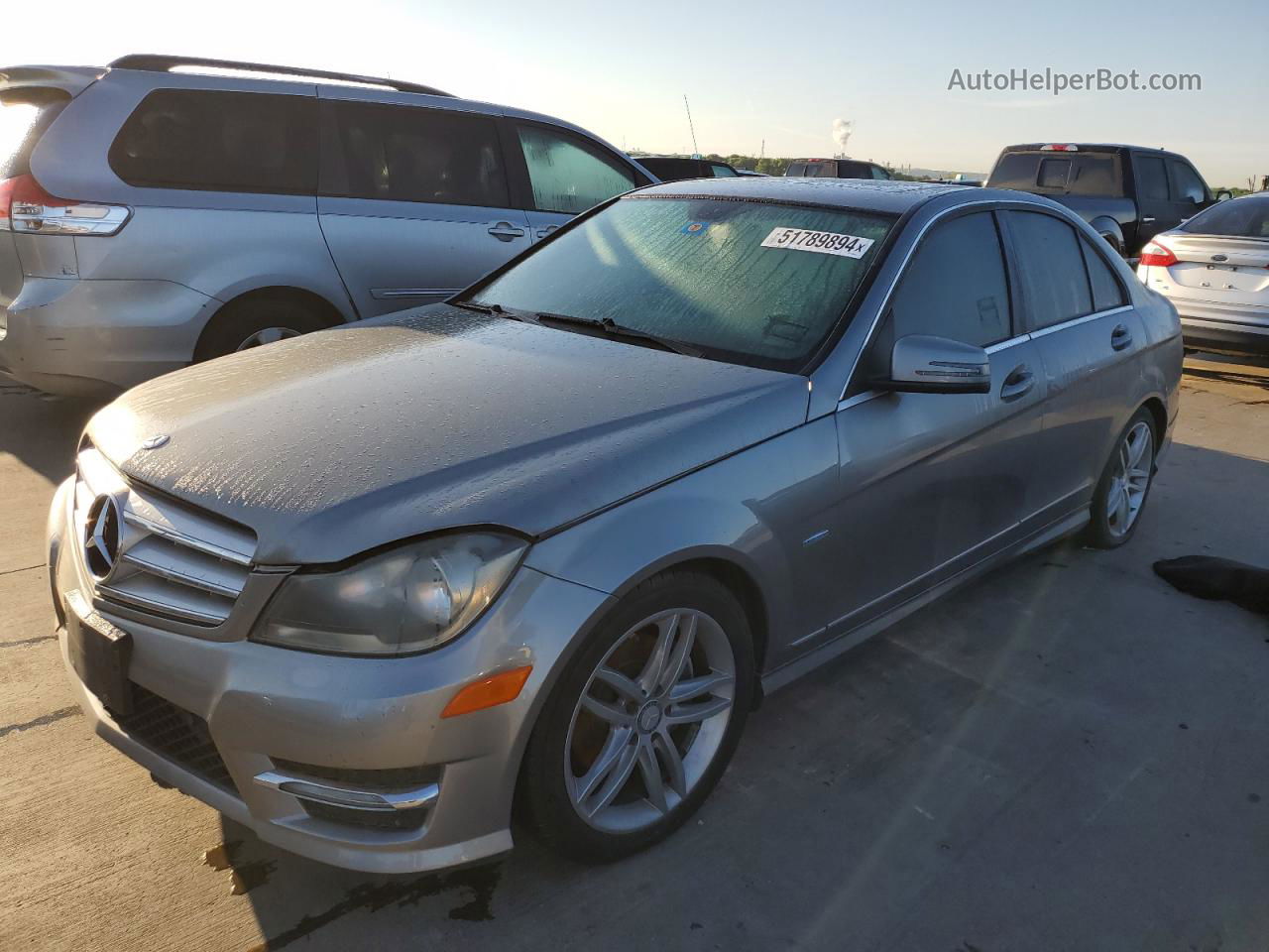 2012 Mercedes-benz C 250 Gray vin: WDDGF4HB7CA636915