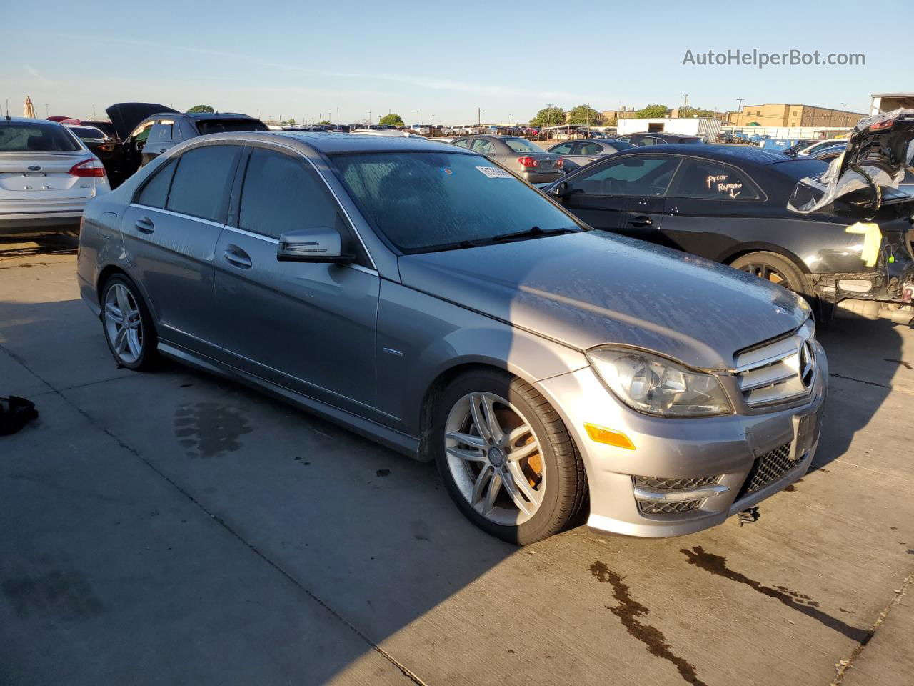 2012 Mercedes-benz C 250 Gray vin: WDDGF4HB7CA636915