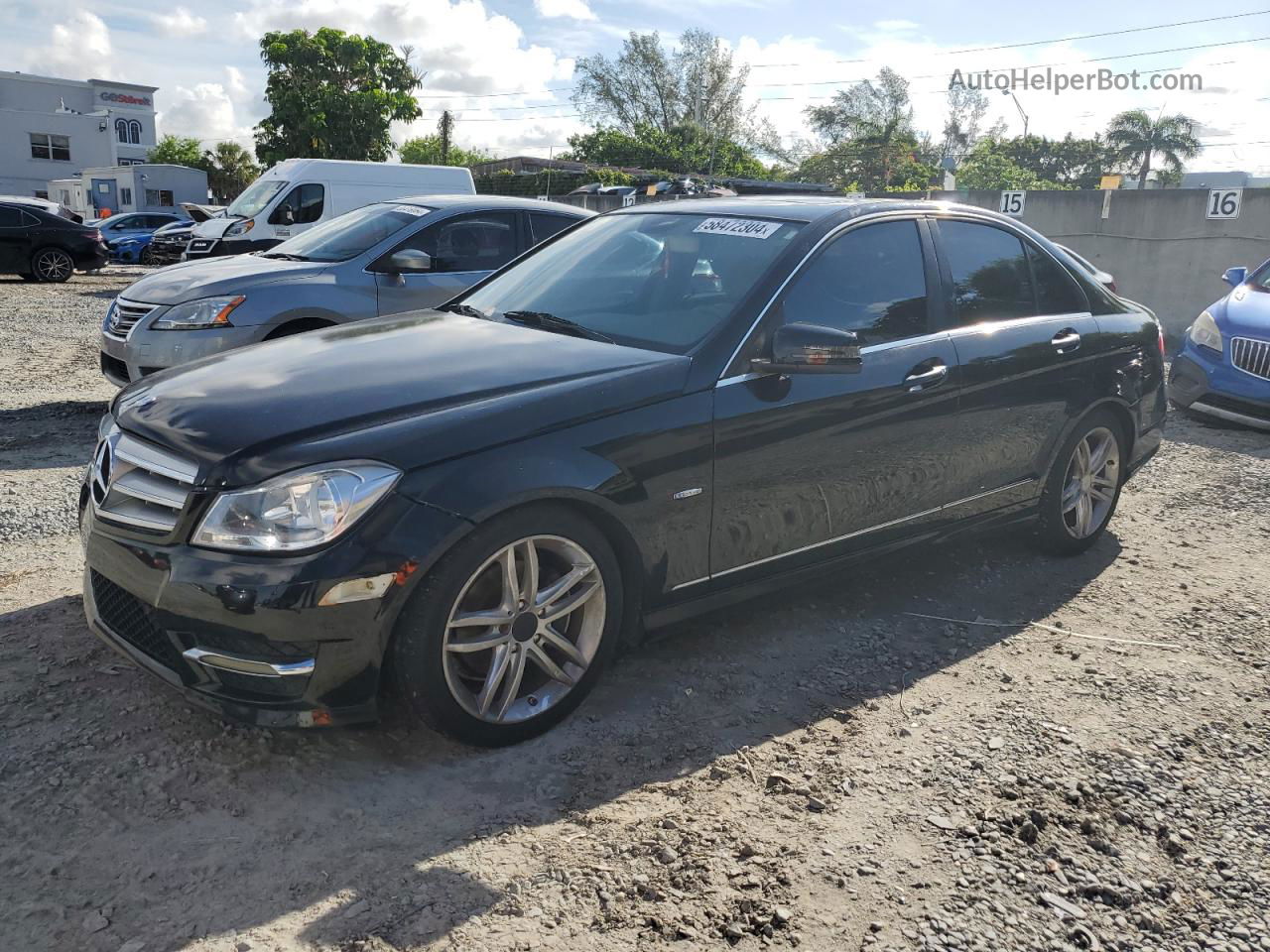 2012 Mercedes-benz C 250 Black vin: WDDGF4HB7CA702380