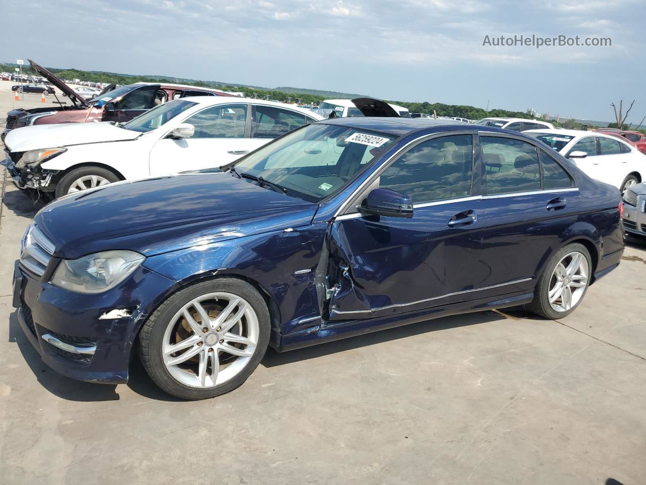 2012 Mercedes-benz C 250 Blue vin: WDDGF4HB7CR198849