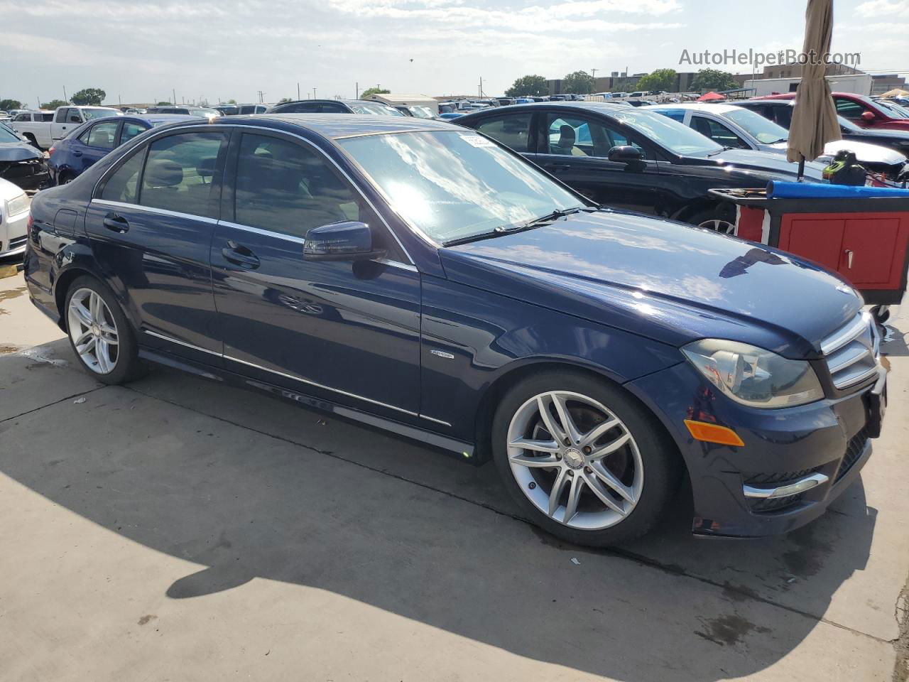 2012 Mercedes-benz C 250 Blue vin: WDDGF4HB7CR198849