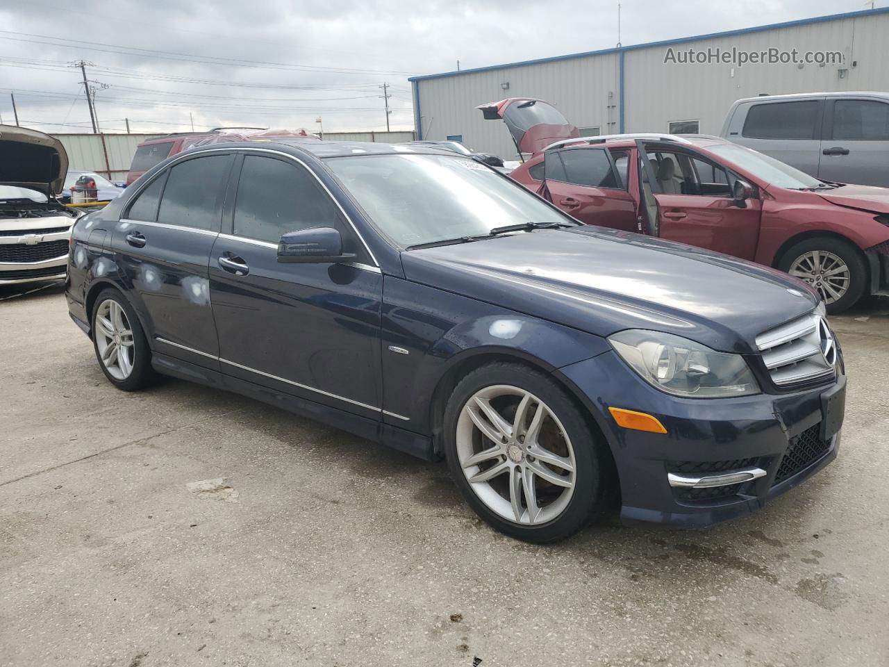 2012 Mercedes-benz C 250 Blue vin: WDDGF4HB9CA599141