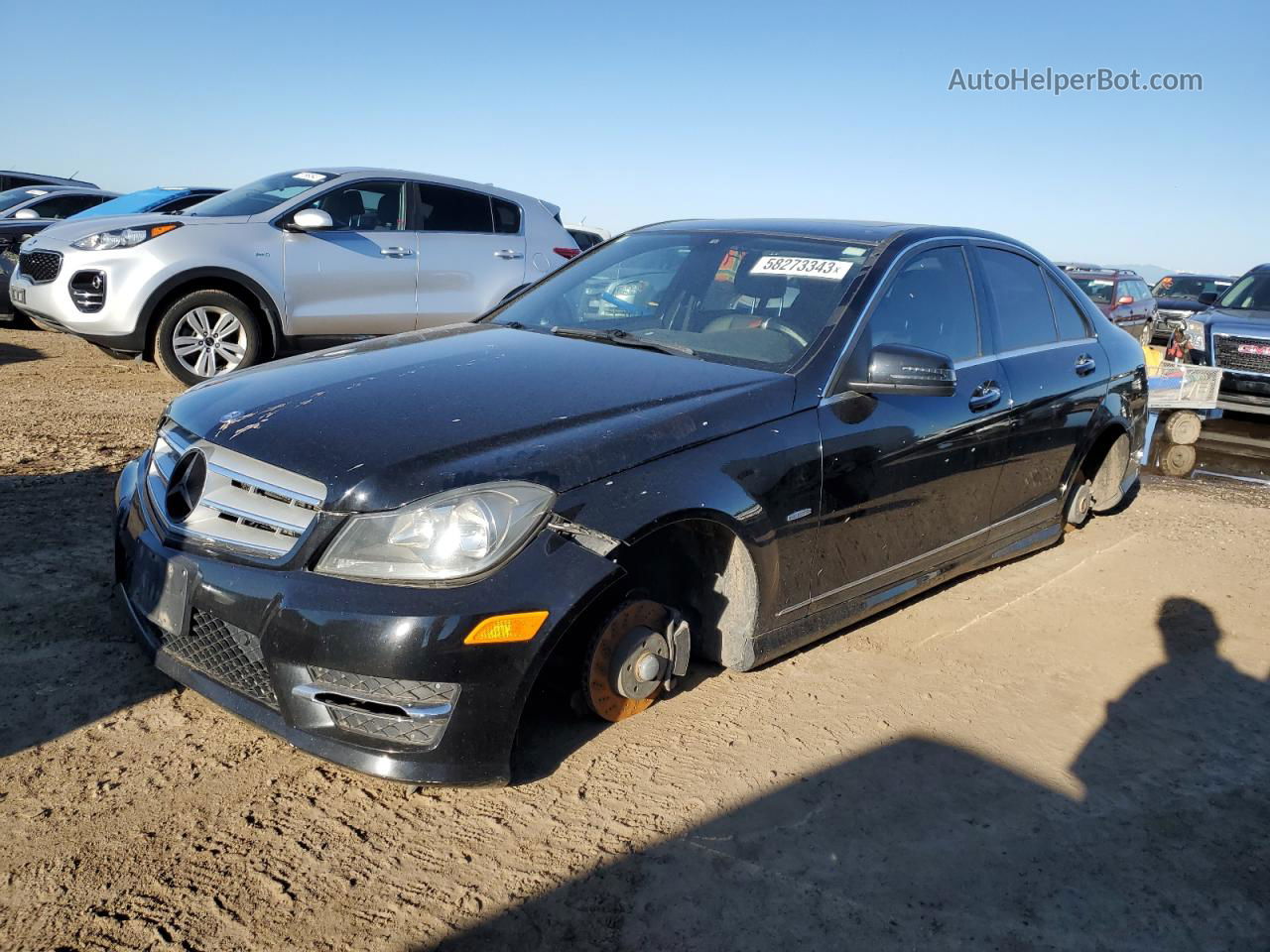 2012 Mercedes-benz C 250 Черный vin: WDDGF4HB9CR191708