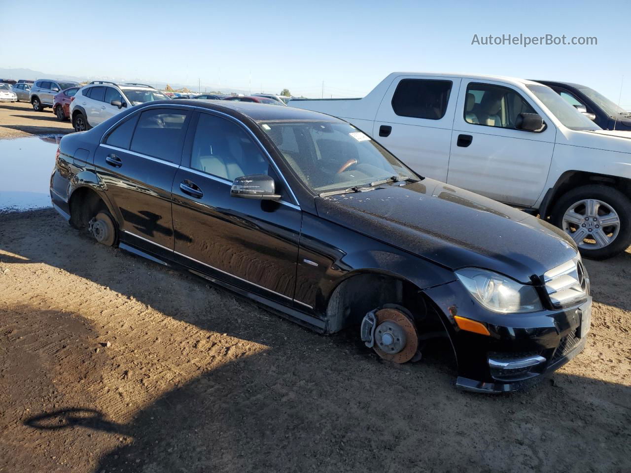 2012 Mercedes-benz C 250 Black vin: WDDGF4HB9CR191708