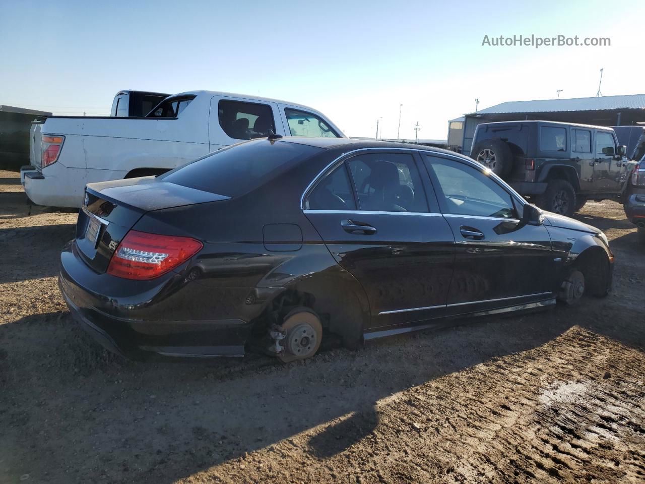 2012 Mercedes-benz C 250 Black vin: WDDGF4HB9CR191708