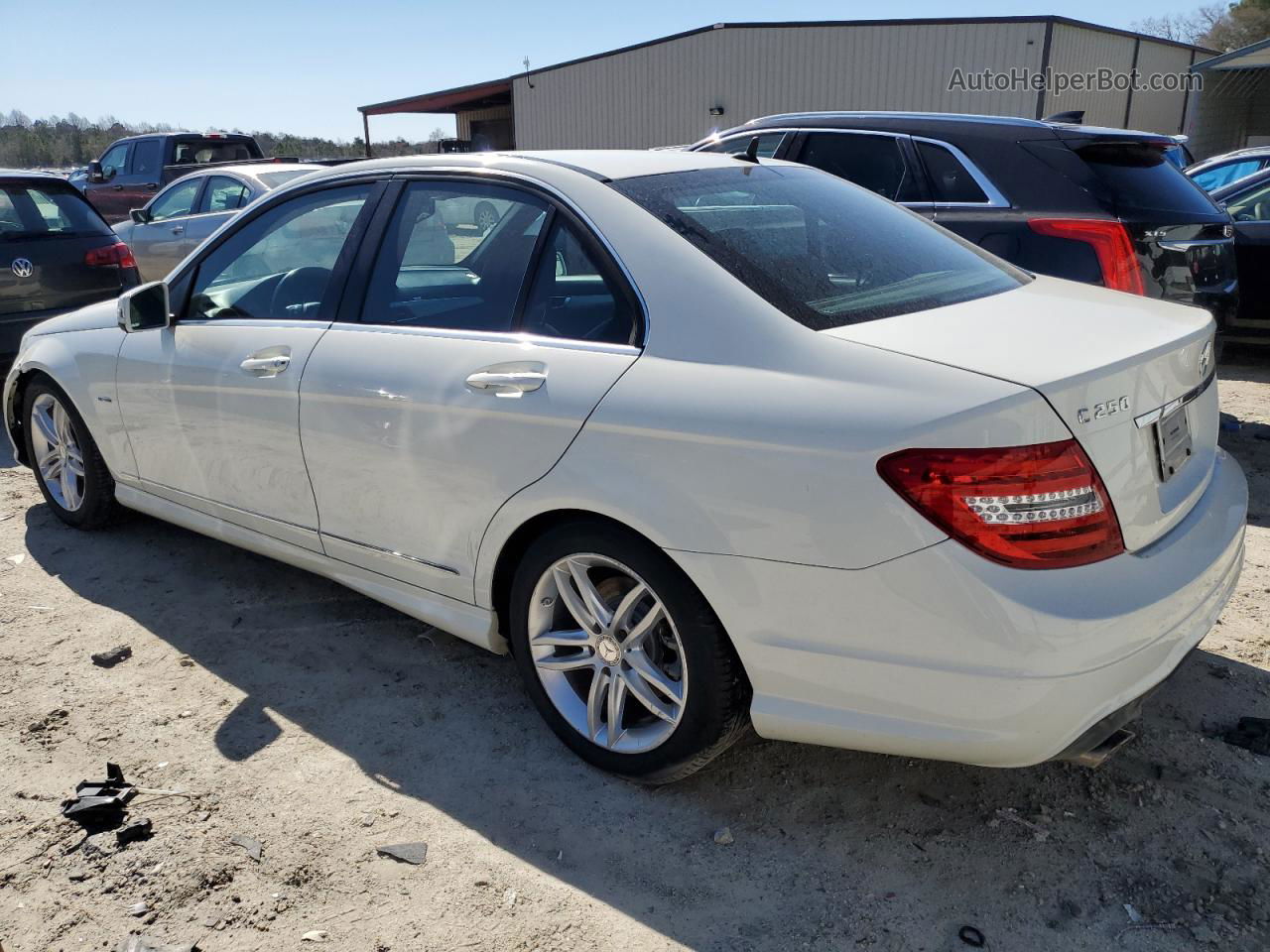 2012 Mercedes-benz C 250 White vin: WDDGF4HB9CR213402