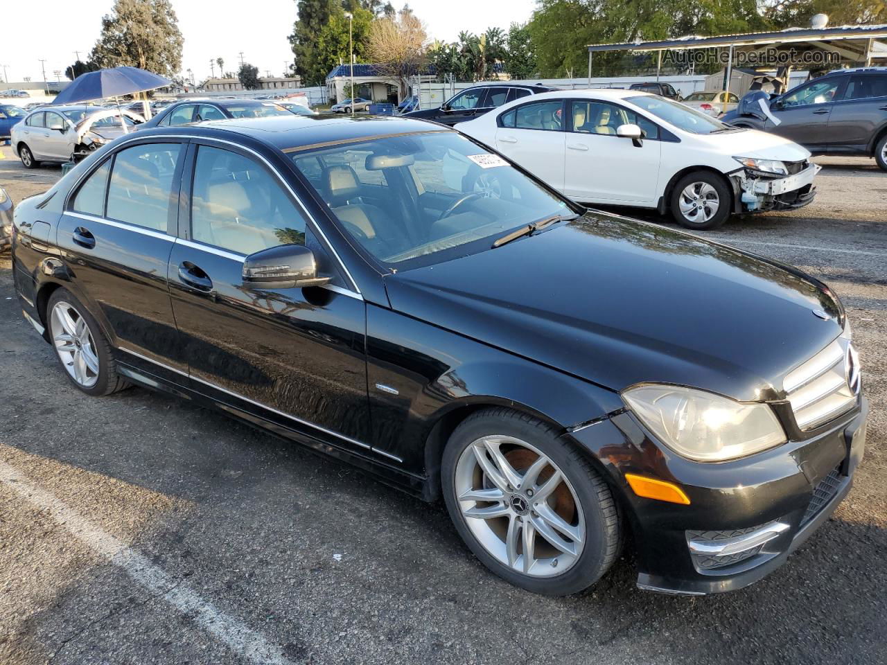 2012 Mercedes-benz C 250 Black vin: WDDGF4HB9CR213836