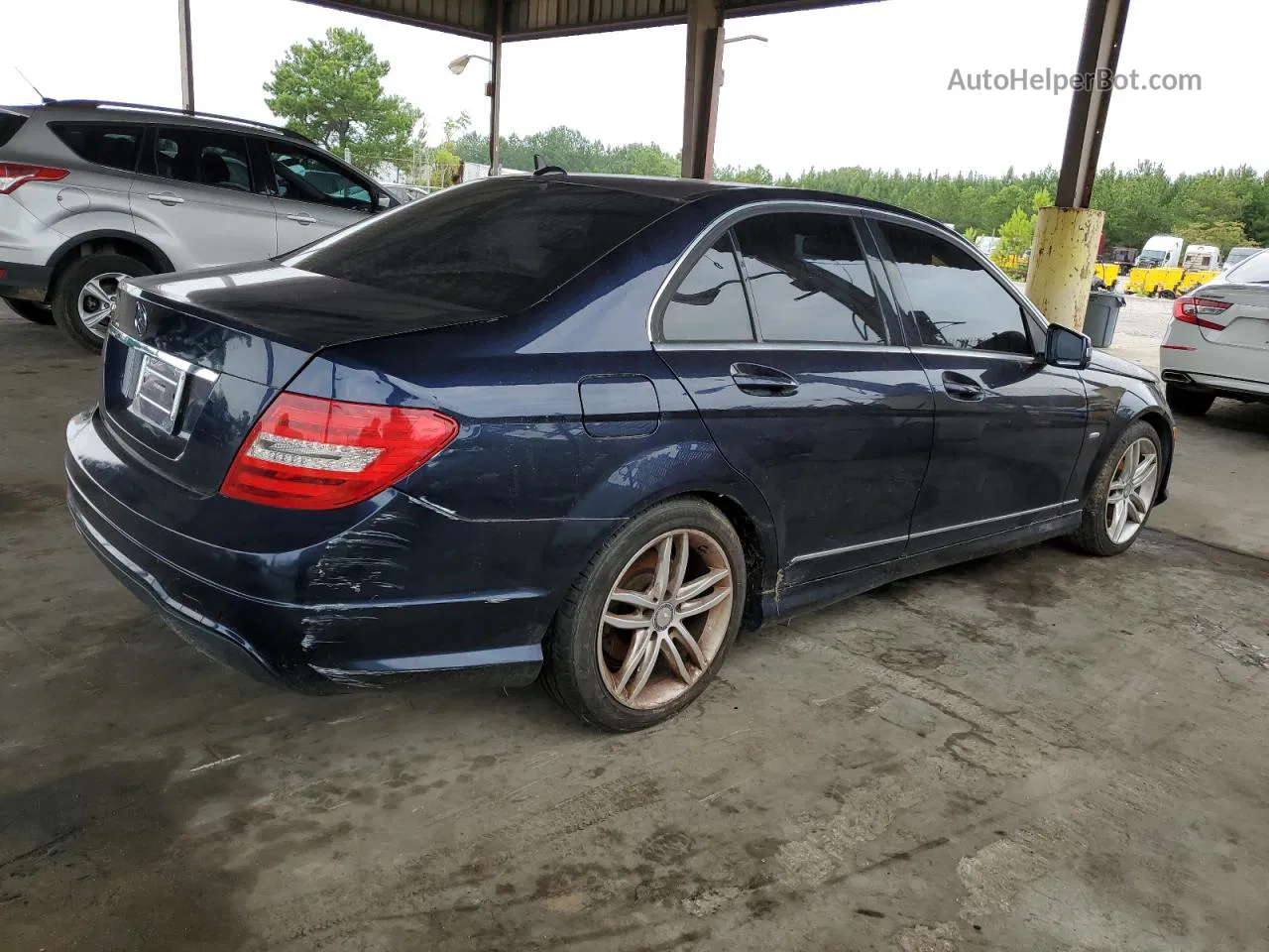 2012 Mercedes-benz C 250 Blue vin: WDDGF4HBXCR202179