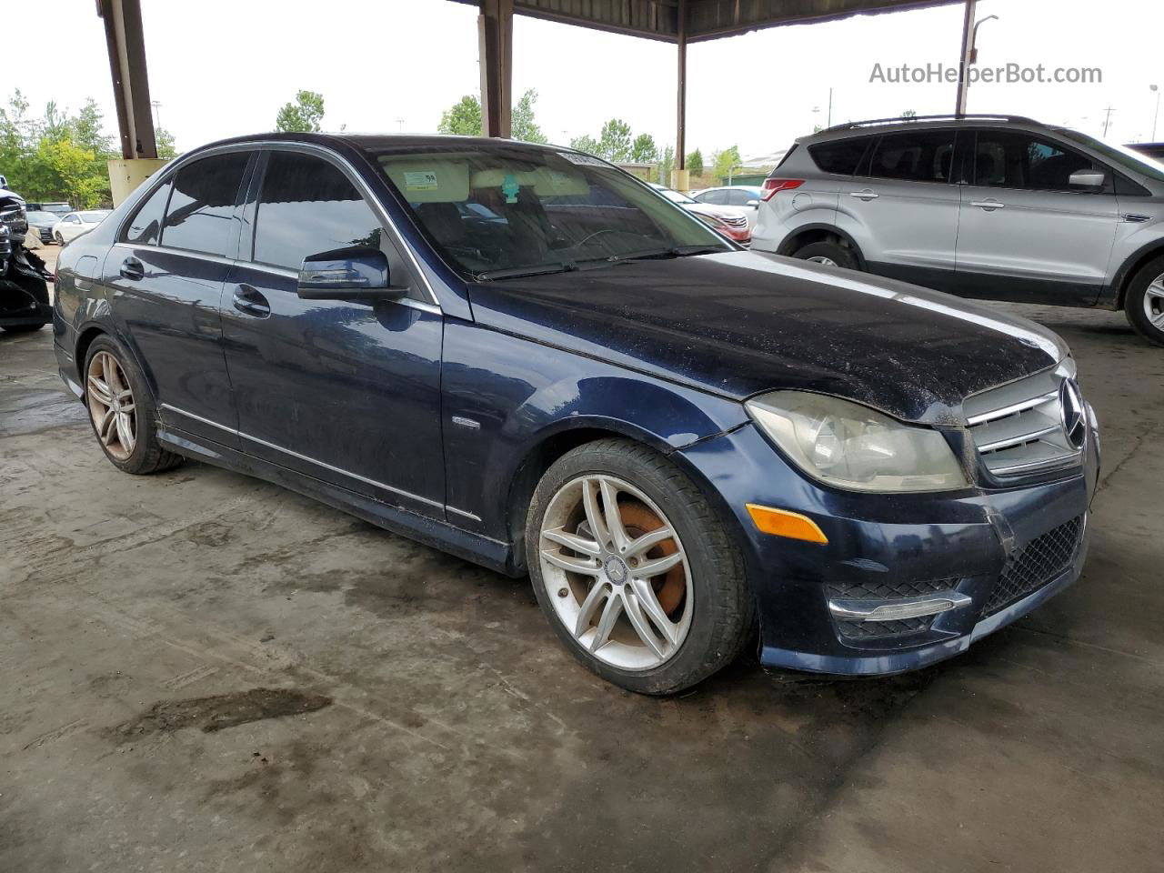 2012 Mercedes-benz C 250 Blue vin: WDDGF4HBXCR202179