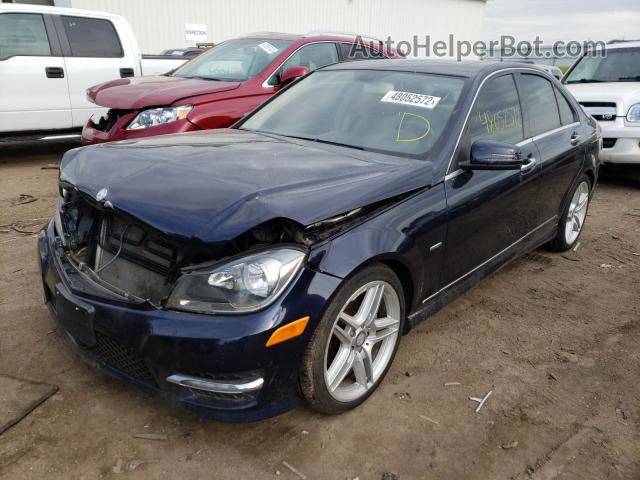 2012 Mercedes-benz C 250 Blue vin: WDDGF4HBXCR232850