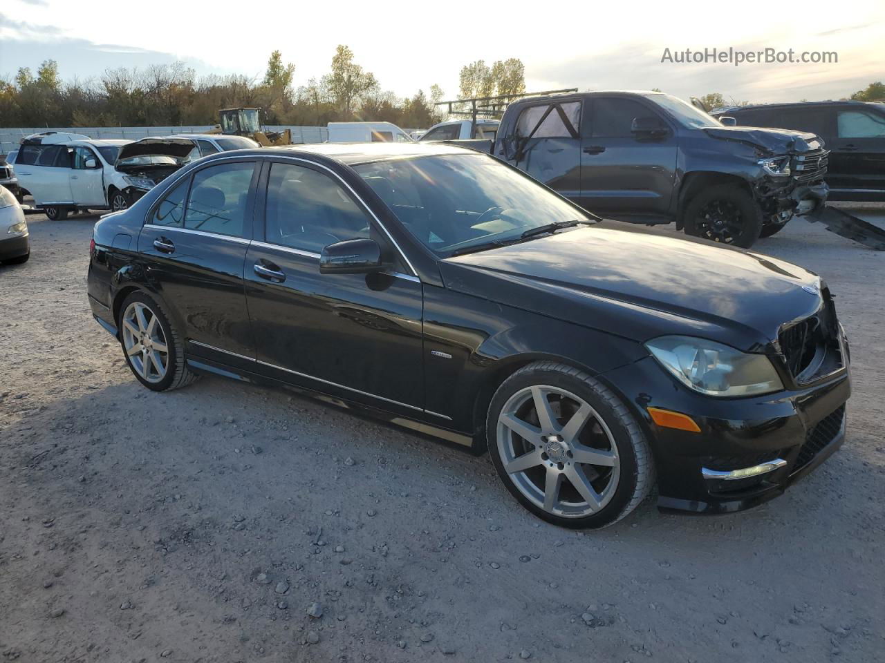 2012 Mercedes-benz C 350 Black vin: WDDGF5HB4CR238746