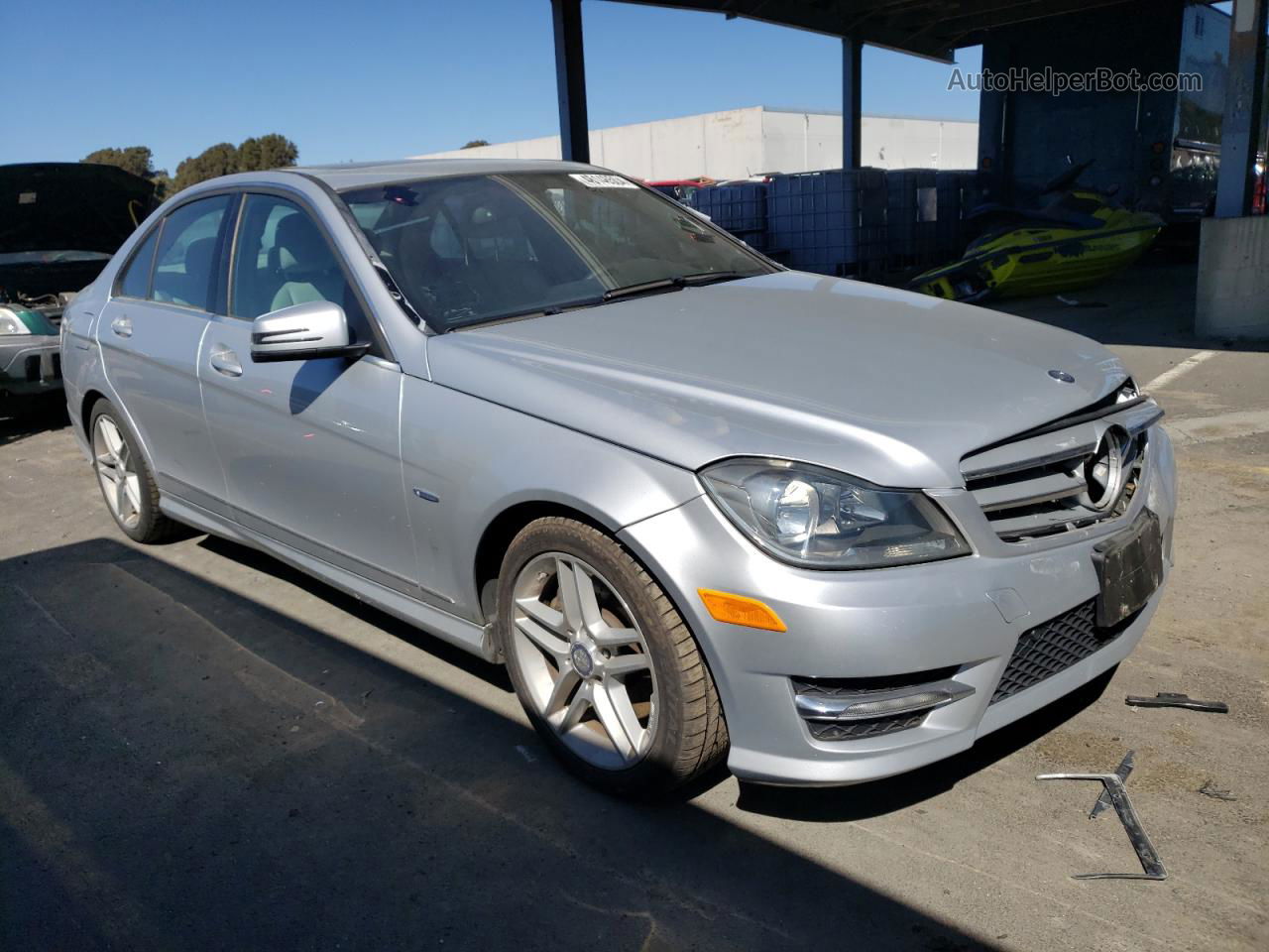 2012 Mercedes-benz C 350 Silver vin: WDDGF5HB9CA604215