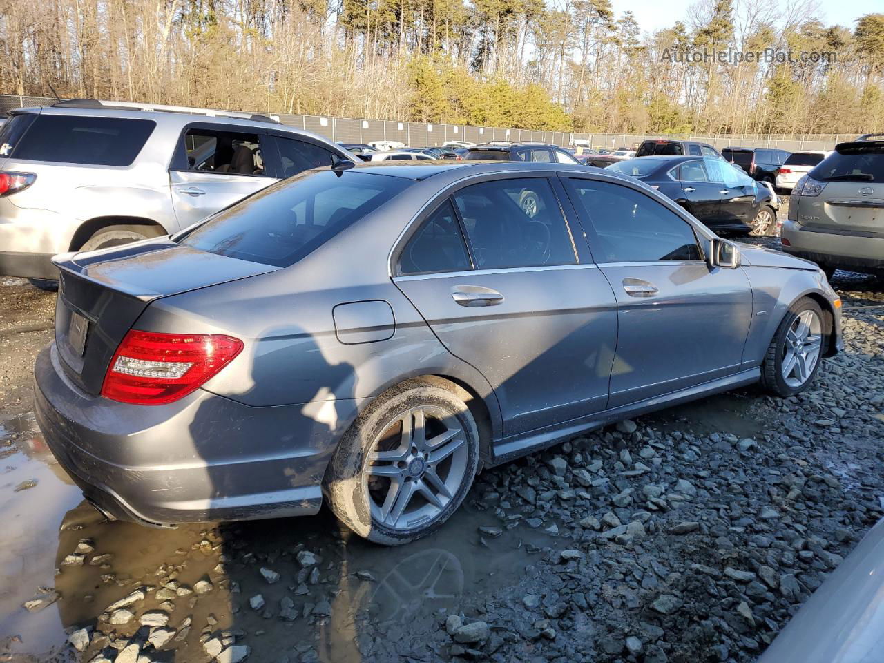 2012 Mercedes-benz C 350 Gray vin: WDDGF5HBXCR230716