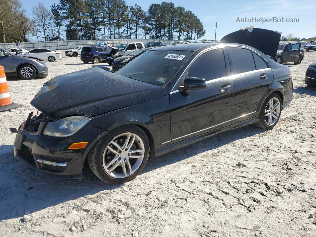 2012 Mercedes-benz C 300 4matic Black vin: WDDGF8BB0CR200277