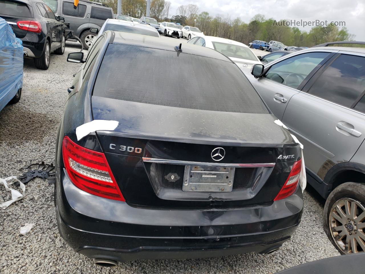 2012 Mercedes-benz C 300 4matic Black vin: WDDGF8BB0CR200277