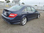 2012 Mercedes-benz C 300 4matic Blue vin: WDDGF8BB0CR222599