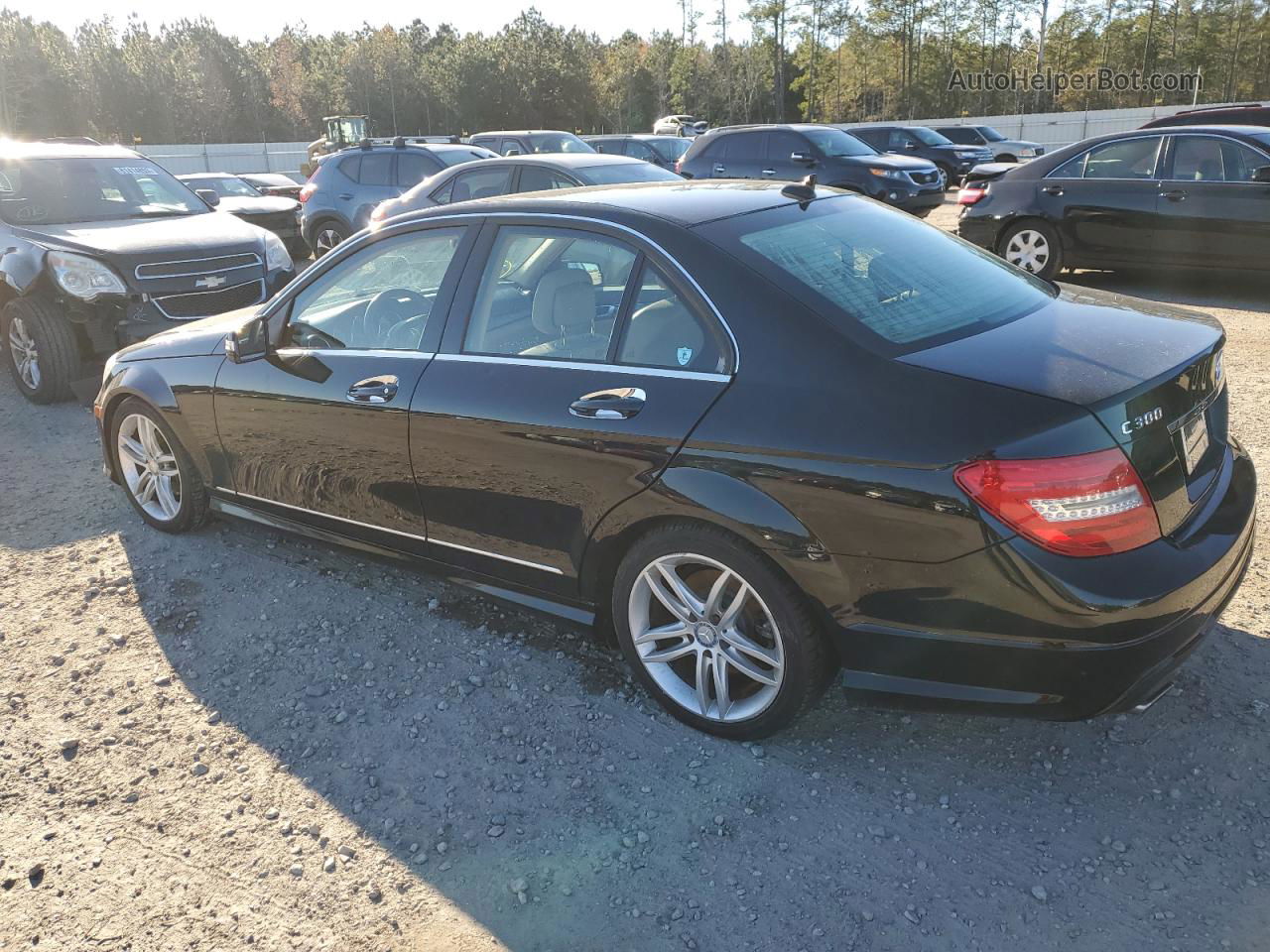 2012 Mercedes-benz C 300 4matic Black vin: WDDGF8BB1CA655248