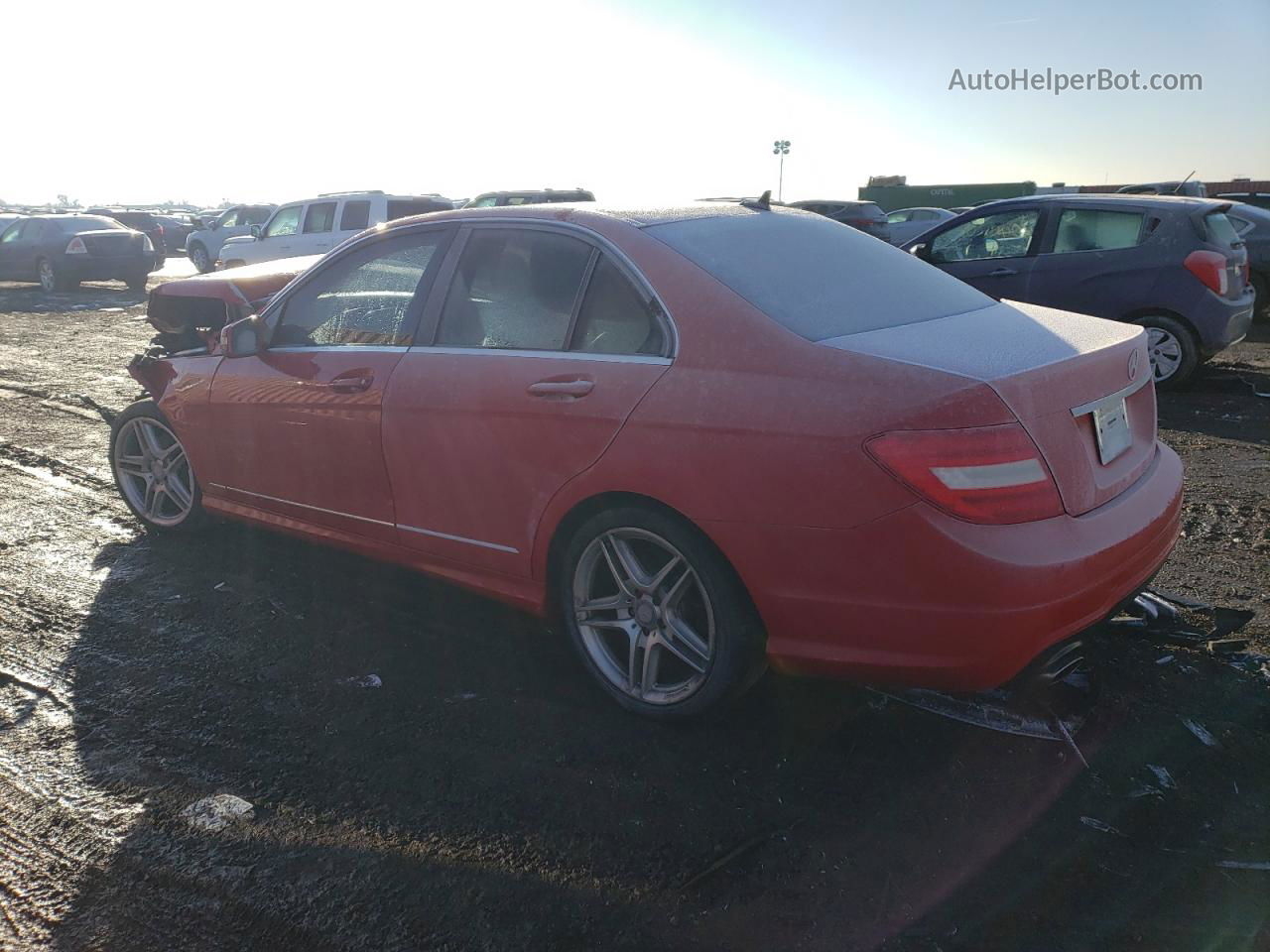 2012 Mercedes-benz C 300 4matic Red vin: WDDGF8BB1CR194795