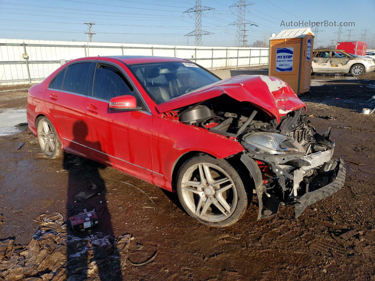 2012 Mercedes-benz C 300 4matic Red vin: WDDGF8BB1CR194795