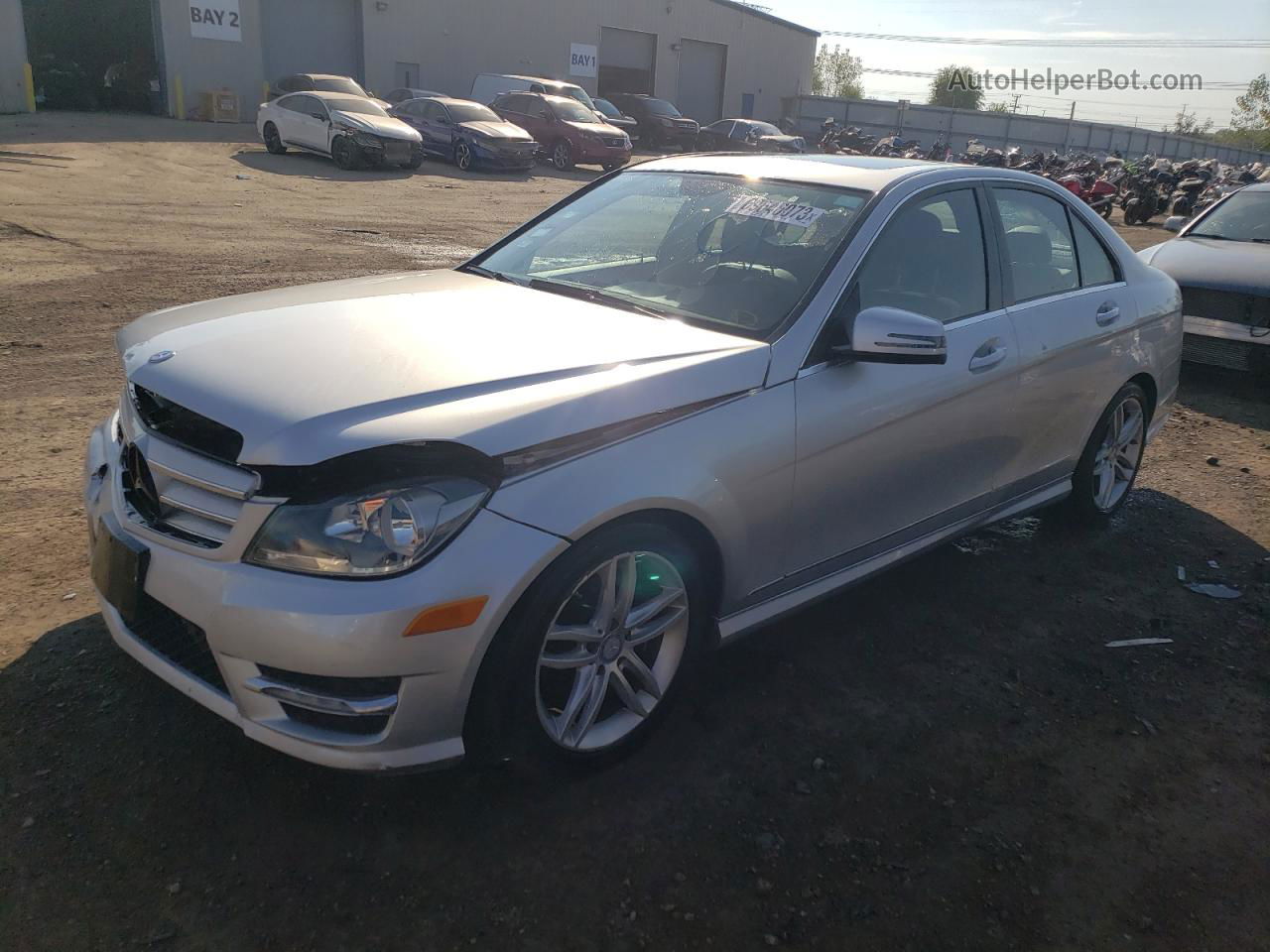 2012 Mercedes-benz C 300 4matic Silver vin: WDDGF8BB1CR206959