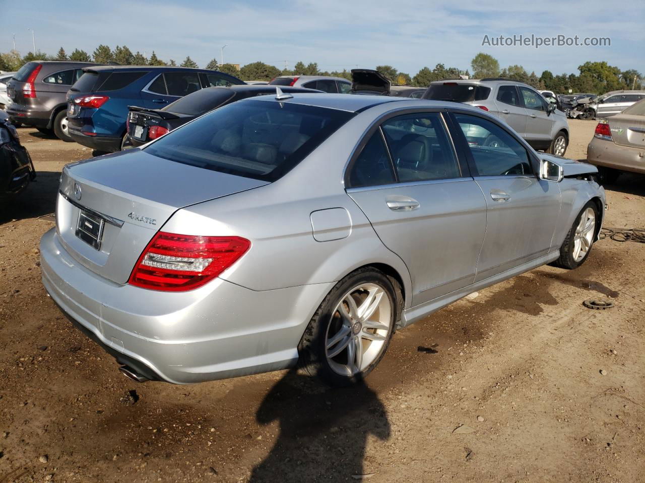 2012 Mercedes-benz C 300 4matic Silver vin: WDDGF8BB1CR206959