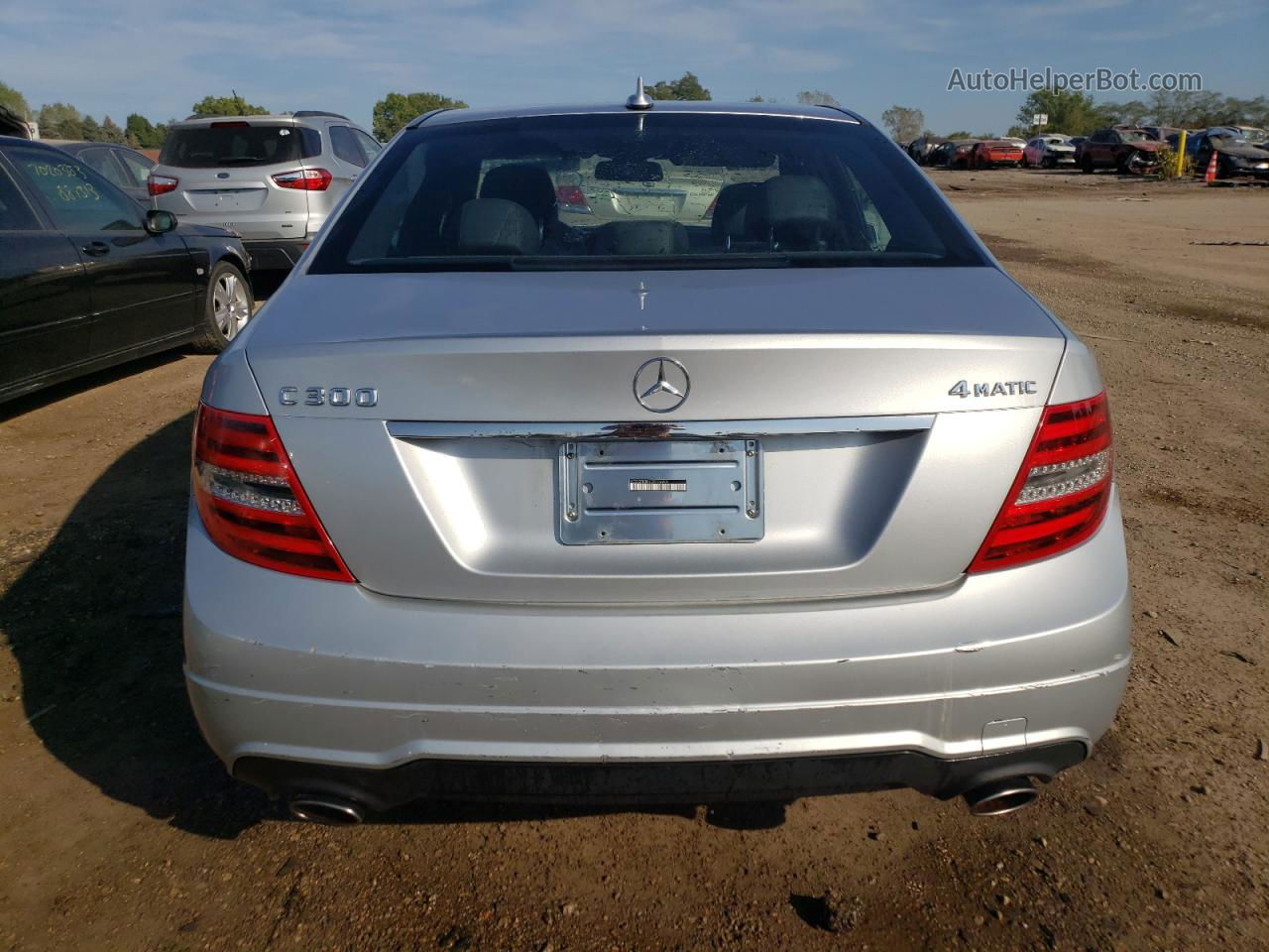 2012 Mercedes-benz C 300 4matic Silver vin: WDDGF8BB1CR206959