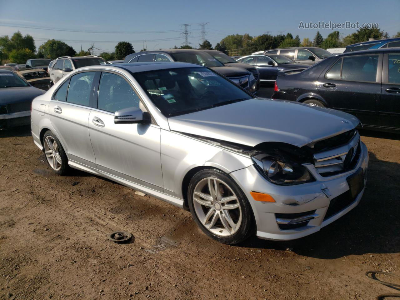 2012 Mercedes-benz C 300 4matic Silver vin: WDDGF8BB1CR206959