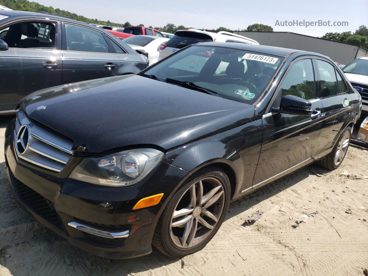 2012 Mercedes-benz C 300 4matic Black vin: WDDGF8BB1CR210171