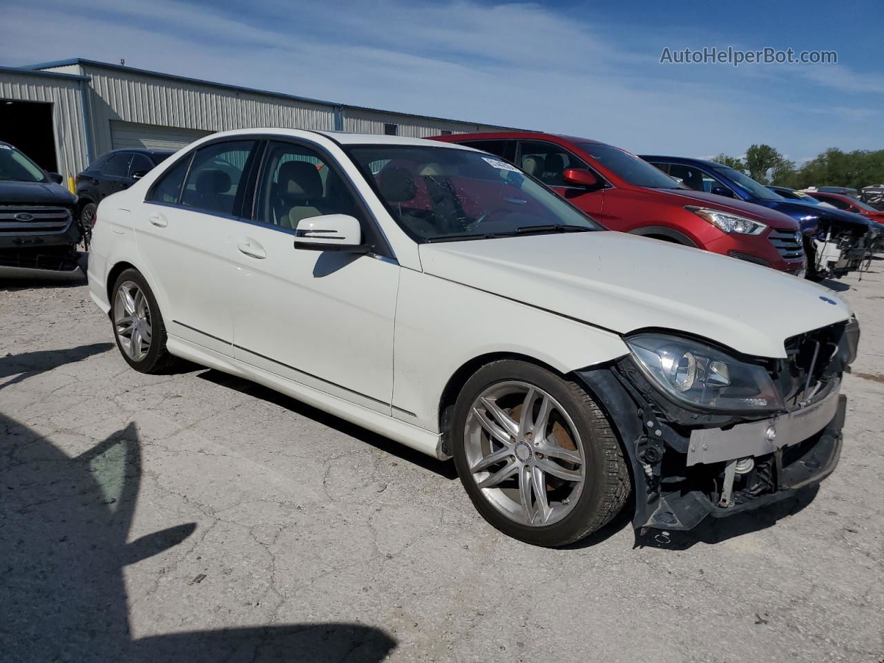 2012 Mercedes-benz C 300 4matic White vin: WDDGF8BB1CR225642