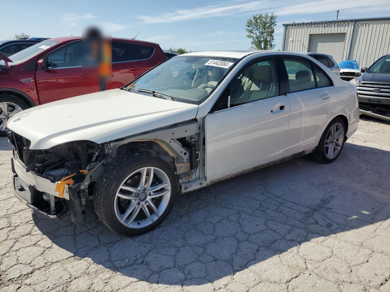 2012 Mercedes-benz C 300 4matic White vin: WDDGF8BB1CR225642