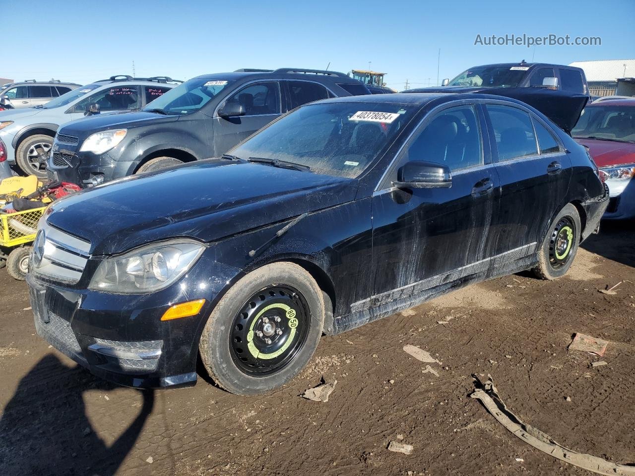 2012 Mercedes-benz C 300 4matic Black vin: WDDGF8BB2CR191145